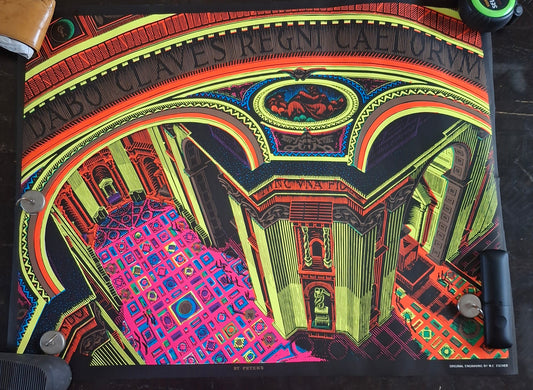 St Peters Vintage Black Light Poster Circa  1970 - Poster
