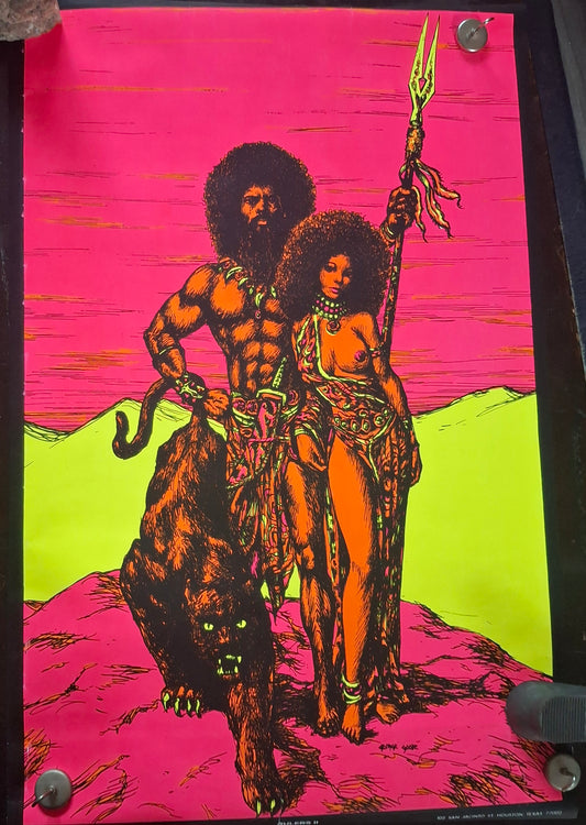 1971 Vintage Black Light Poster Rulers II - Poster